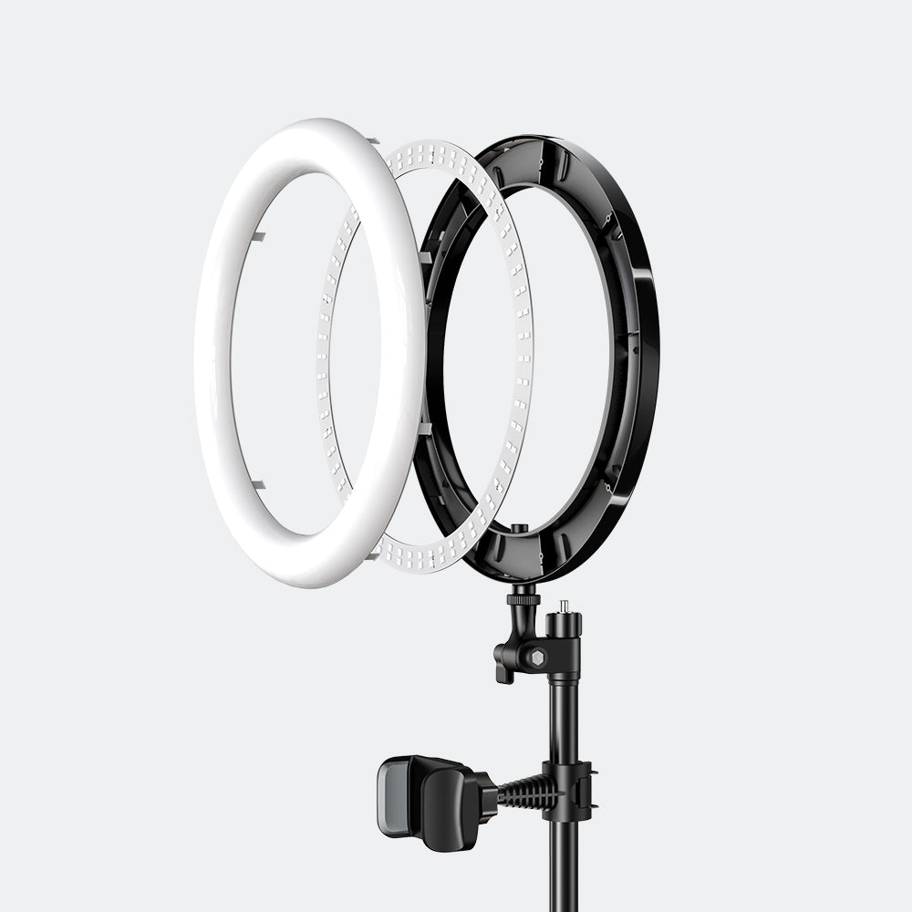 MCDODO TB-7970 Extendable Phone Tripod Stand Selfie Ring Light for Live Video - Black