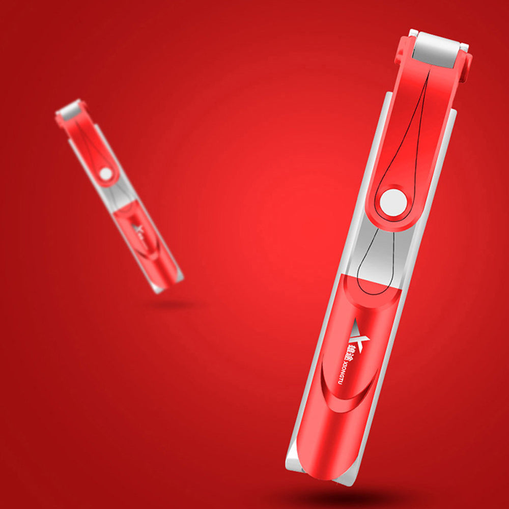 XT09 Bluetooth Remote Control 360 Degree Rotation Extendable Selfie Stick Tripod - Red