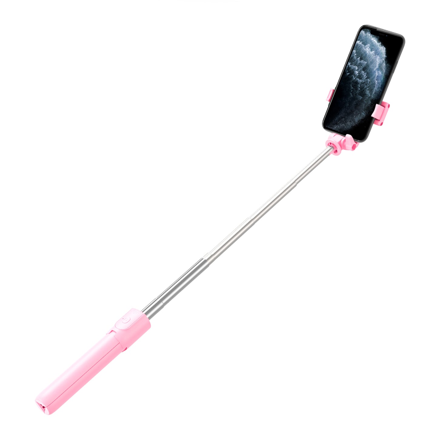 R1 Mobile Bluetooth Selfie Stick Tripod Remote Control Telescopic Rod Live Streaming Bracket - Pink