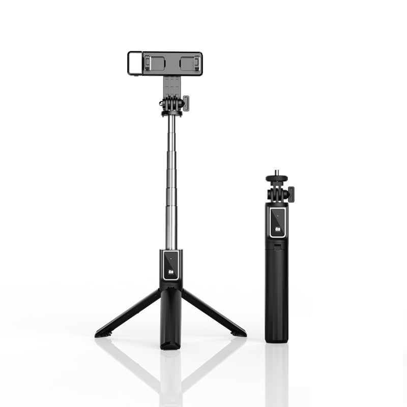 P40S-1 Retractable Rod Bluetooth Remote Control Tripod Selfie Stick with Fill Light