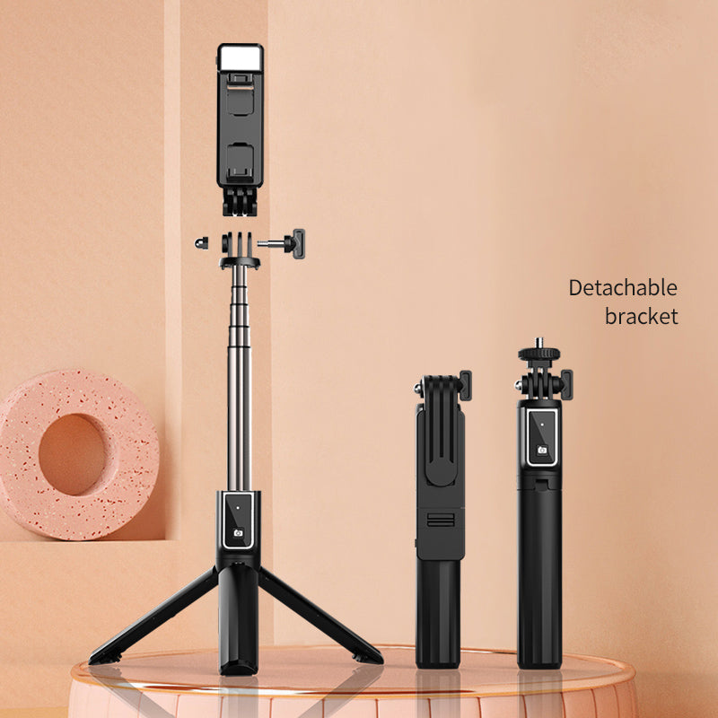 P40L-1 Retractable Bluetooth Remote Control Tripod Selfie Stick with Fill Light for Live Broadcast