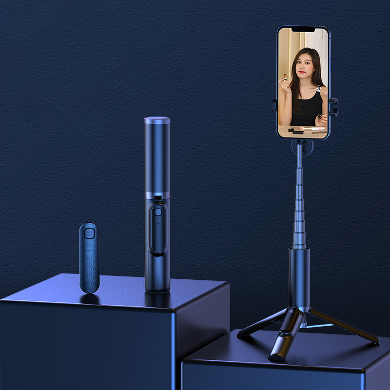 Bluetooth Remote Control Selfie Stick Tripod Stand for 4.0-6.5inch Cell Phone - Black