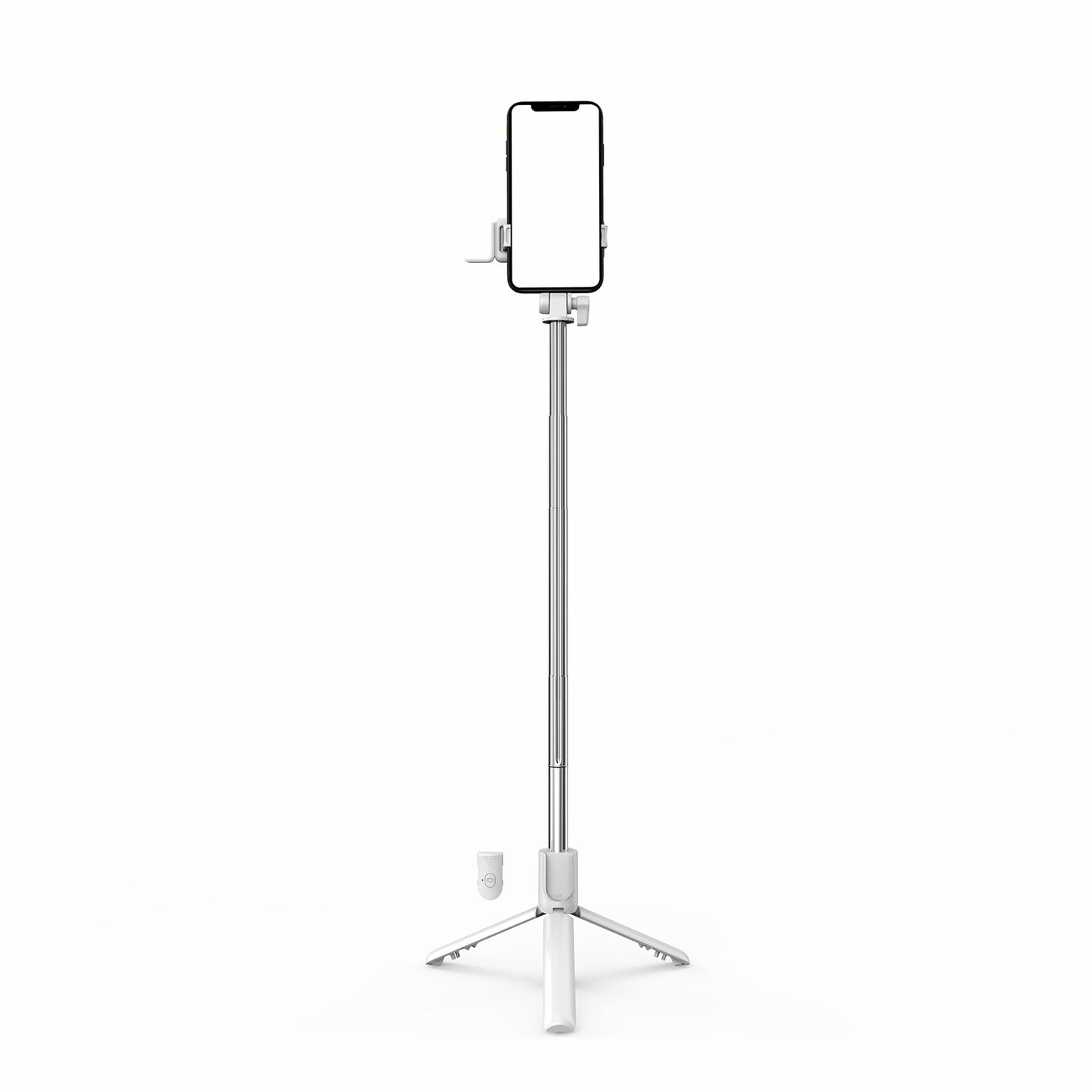 R1S Bluetooth Remote Control 360 Degree Rotation Folding Telescopic Selfie Stick Tripod with Fill Light - White
