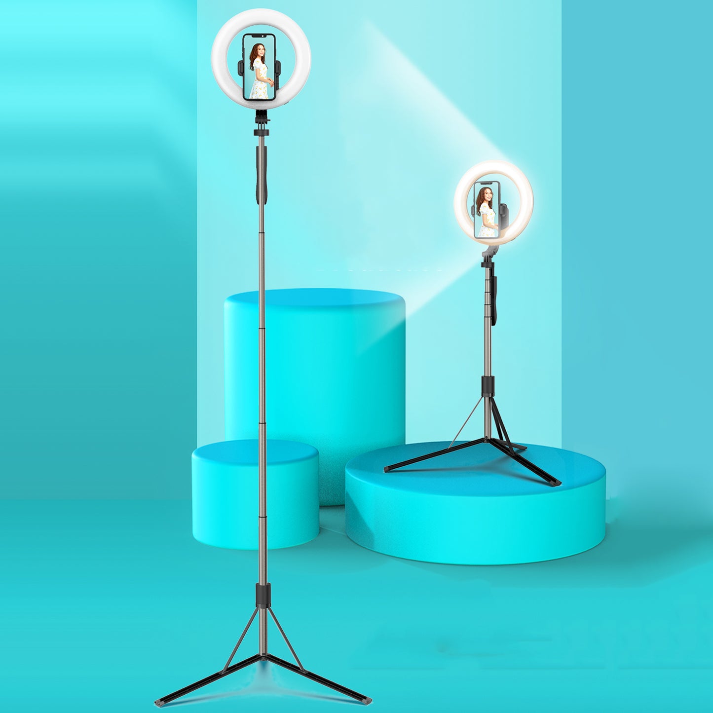 L06 8inch LED Ring Light Selfie Fill Light with Phone Holder and Tripod Stand