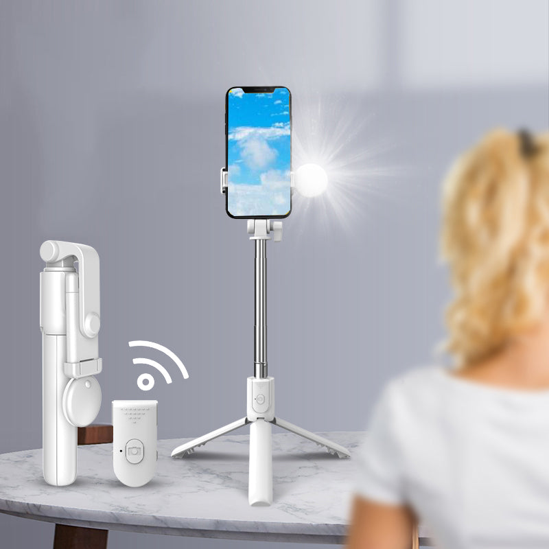 R1Xpro Self-timer Lever with Double 20 Bright LED Beads Round Fill Light - White