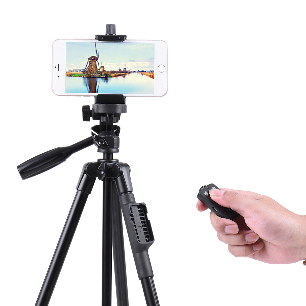 YUNTENG 5208 Professional Tripod Stand with Bluetooth Remote for DSLR SLR Camera Phone