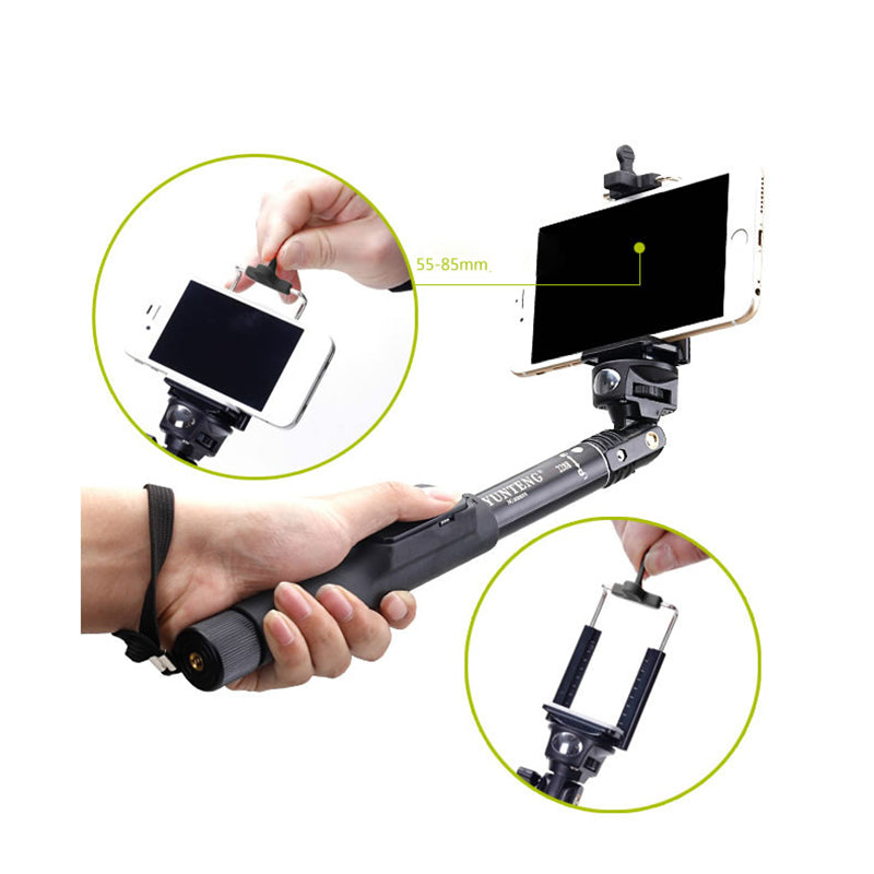Uniqkart 2288 Extendable Selfie Stick Monopod with Bluetooth Remote and Phone Holder