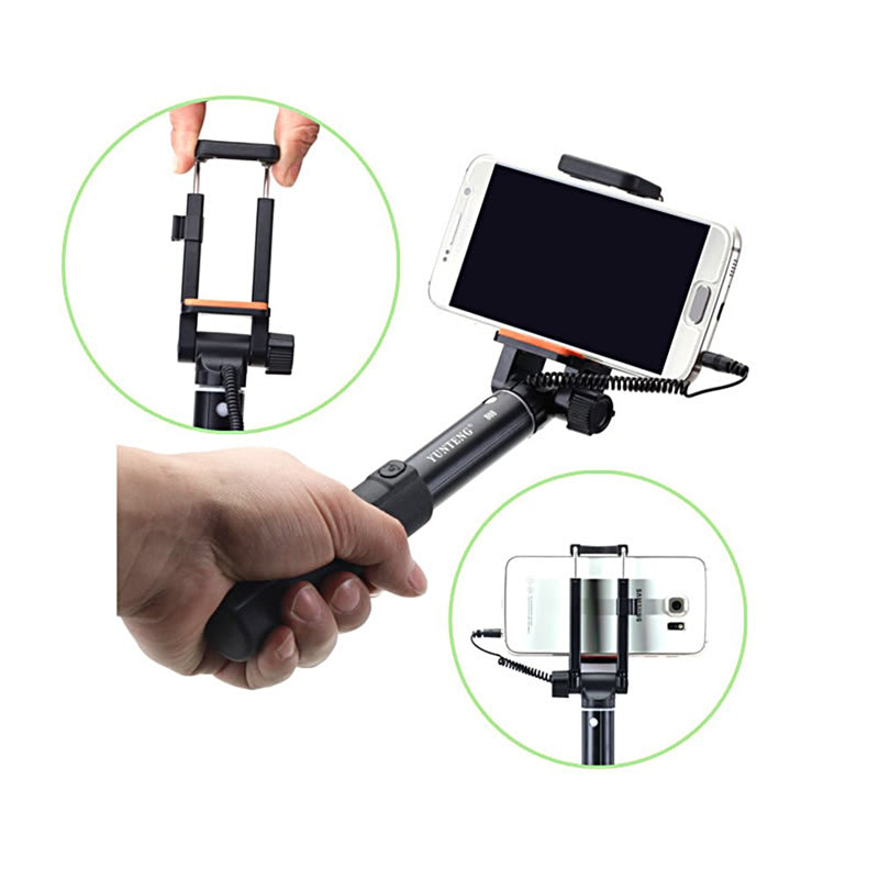 YUNTENG 808 Wired Mini Extendable Selfie Stick Monopod for iPhone Samsung Huawei Smartphone