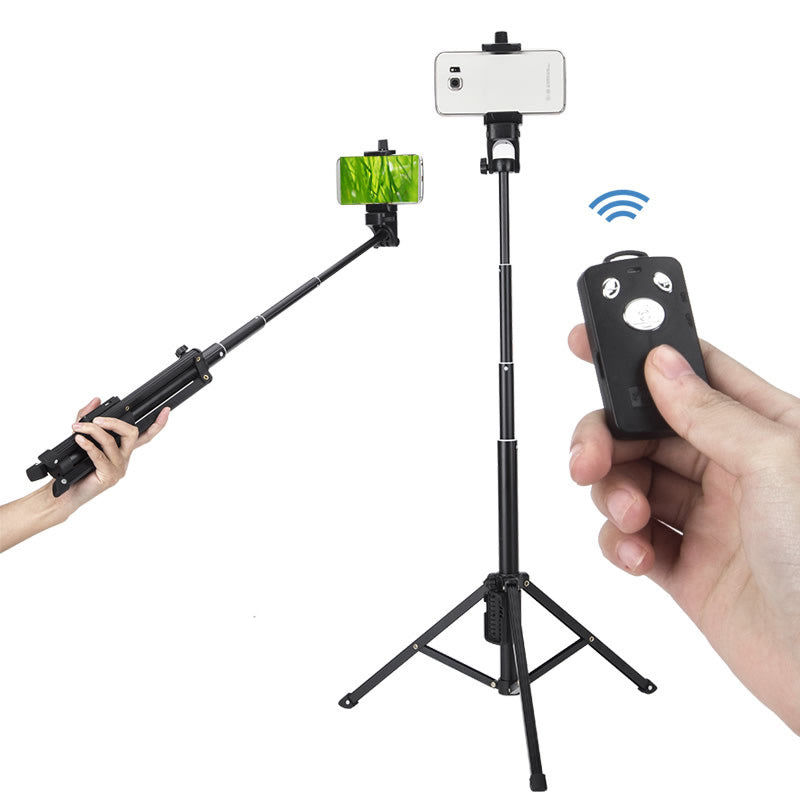 Uniqkart 1688 Portable Handle Selfie Stick Mini Table Tripod with Bluetooth Remote Shutter