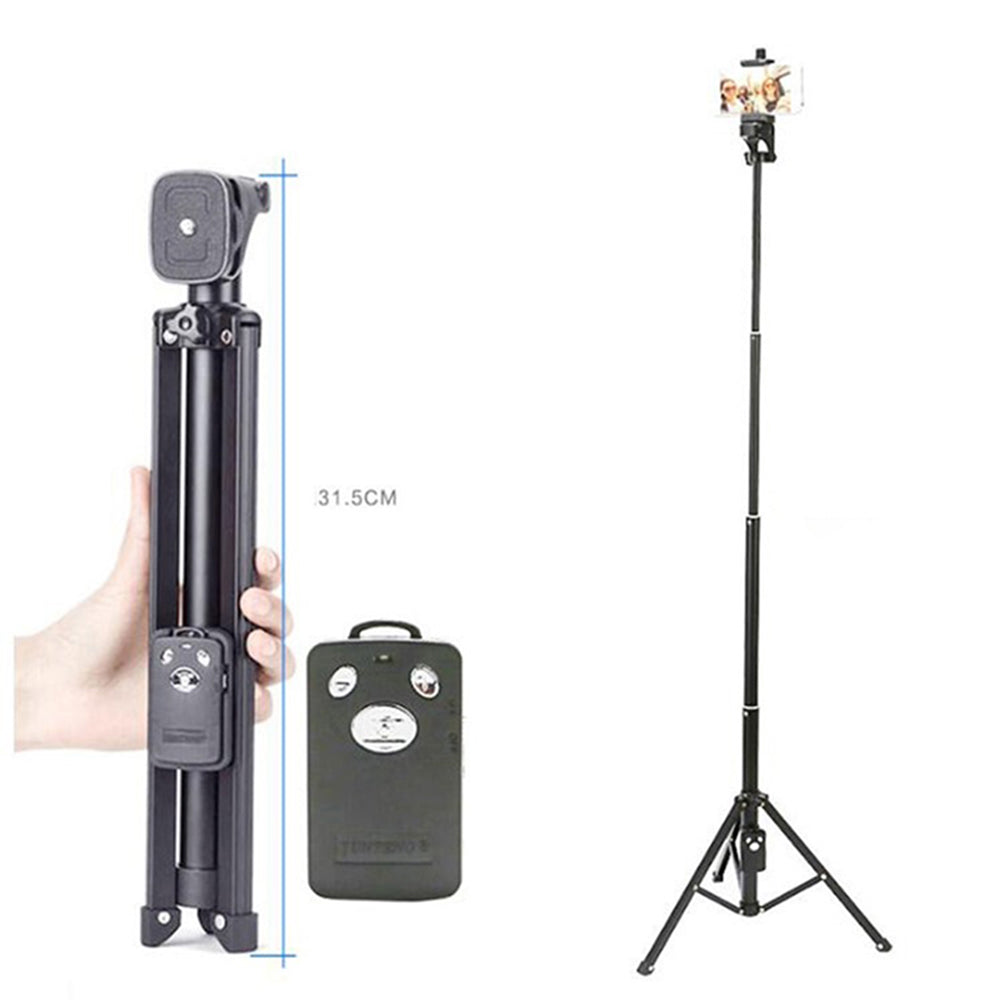 Uniqkart 1688 Portable Handle Selfie Stick Mini Table Tripod with Bluetooth Remote Shutter