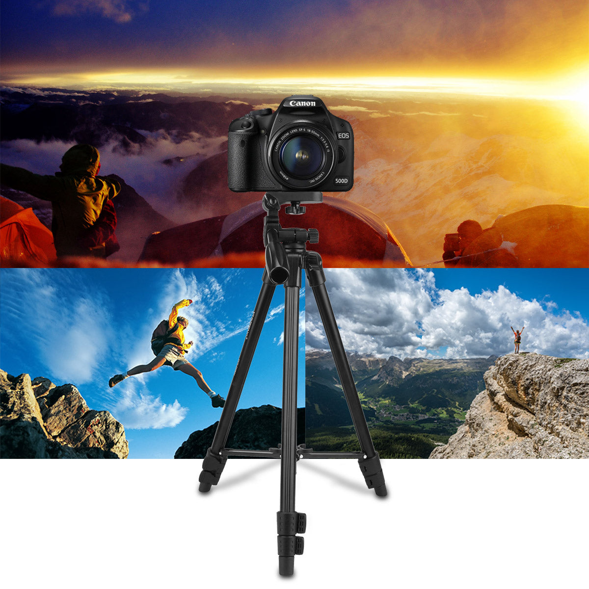 YUNTENG 520 Portable Tripod + Damping Head and Carrying Bag for Canon Nikon DSLR Camera