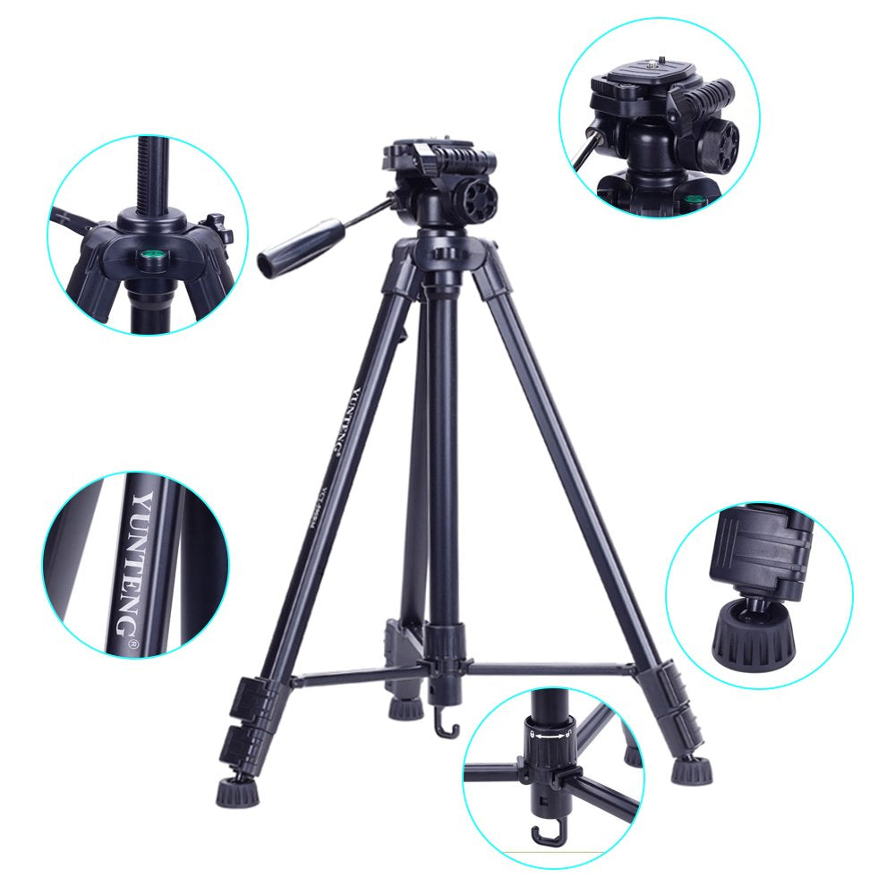 YUNTENG VCT-590 Portable Tripod with Damping Head for Canon Nikon Sony SLR Camera