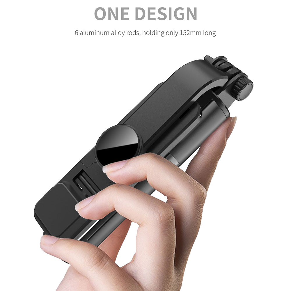 L10S 2 in 1 Wireless Bluetooth Selfie Stick Telescopic Monopod Foldable Tripod with Fill Light for Smart Phone