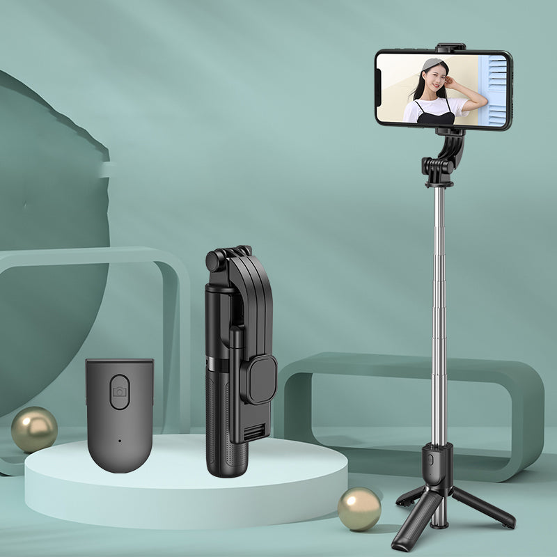 H8 3 in 1 Selfie Stick Phone Tripod Extendable Monopod with Bluetooth Remote for Smartphone Selfie Stick - Black