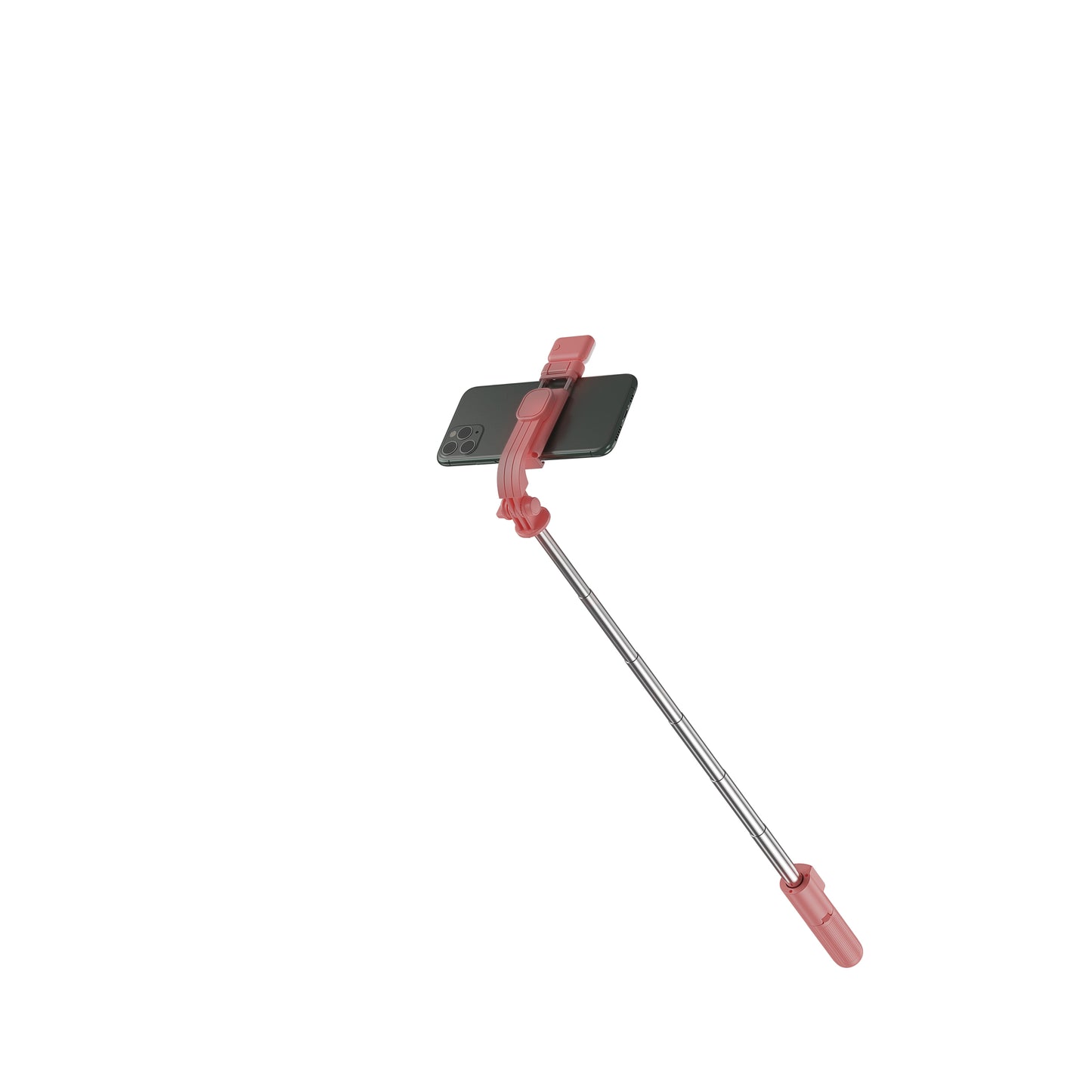H8s Wireless Bluetooth Selfie Stick Foldable Mini Tripod Telescopic Monopod with Fill Light Remote Control for Smartphone - Pink