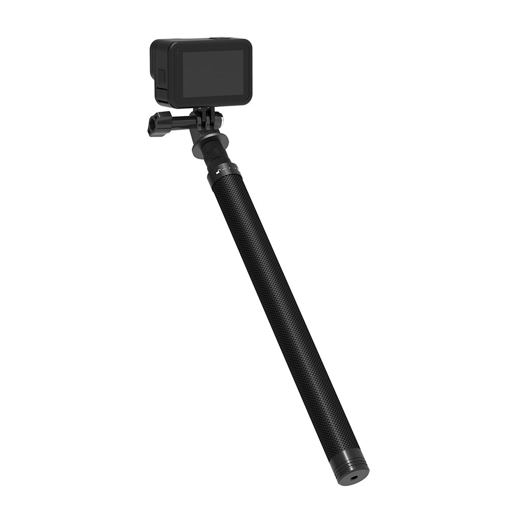 Uniqkart TE-MNP-117 1.16m Carbon Fiber Selfie Stick Adjustable Length Monopod with 1/4 Screw Hole for Phone Action Camera