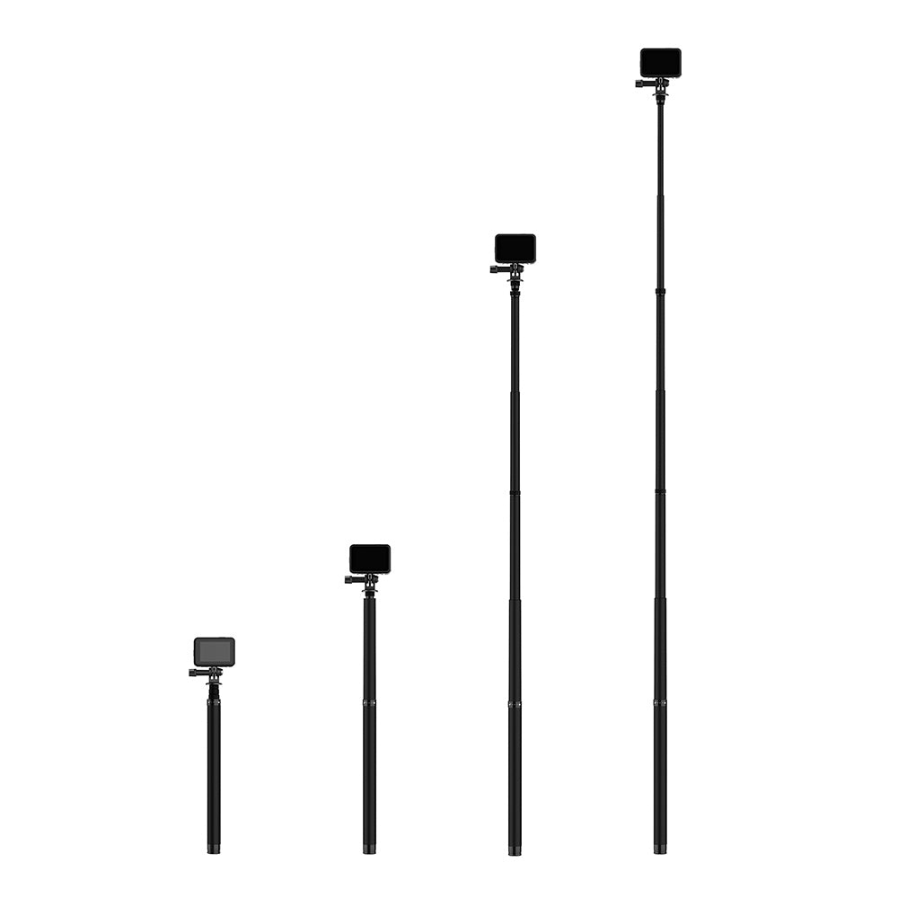 Uniqkart TE-MNP-117 1.16m Carbon Fiber Selfie Stick Adjustable Length Monopod with 1/4 Screw Hole for Phone Action Camera