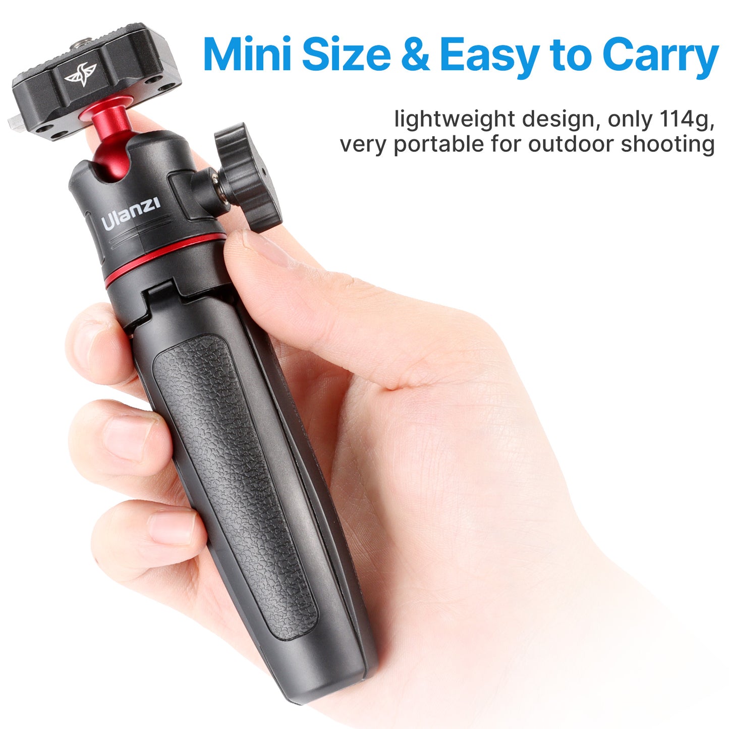UURig R078 Mini 3-section Telescopic Hummingbird Quick Release Tripod with Universal 1/4 Screw for Camera Smart Phone