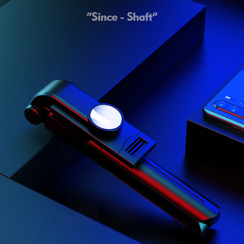 A02 Extendable Tripod Stand with Remote Control Portable Folding Bluetooth Monopod Selfie Stick, Black