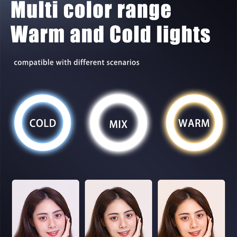 V02S 5inch Detachable Ring Light with Aluminum Alloy Monopod Tripod Stand and Bluetooth Remote