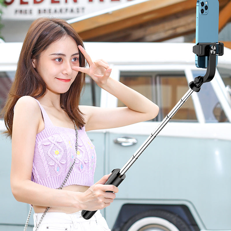V02 Telescopic Bluetooth Monopod Selfie Stick Aluminum Alloy Pole Tripod Stand with Shutter Remote