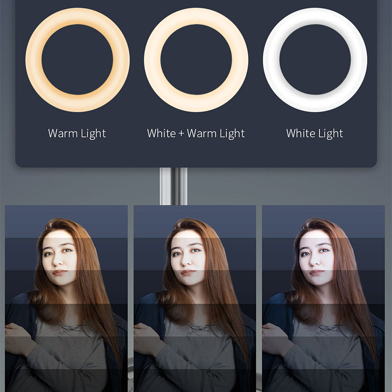 Q05s Integrated 8-inch Ring Light 1680mm Bluetooth Selfie Stick with Folding Tripod for Live Streaming Video Recording