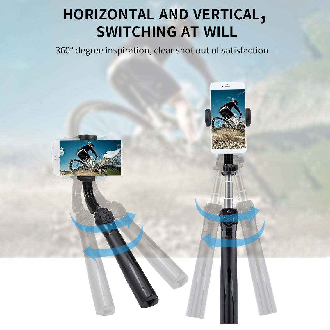 WH-11 Anti-shake Gimbal Stabilizer Handheld Selfie Stick Tripod for Smartphone Live Streaming/Video shooting