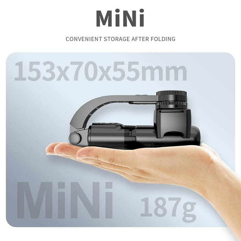 L08 Mini Selfie Stick Gimbal Stabilizer for Smartphone Foldable Tripod with Bluetooth-compatible Remote for iPhone Android - White