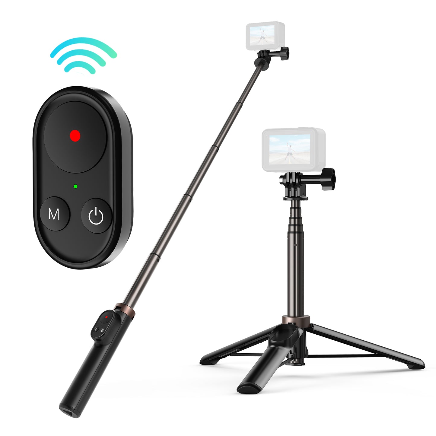 TELESIN TE-RCSS-001 Bluetooth Remote Control Tripod Folding Selfie Stick for GoPro10/9/8/MAX/IOS/Android Phones