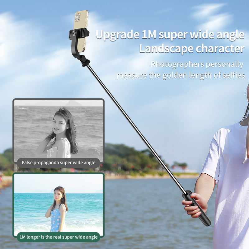 KP13 Retractable Wireless Remote Cell Phone Stand Folding Portable Bluetooth Selfie Stick Tripod (1.1m)