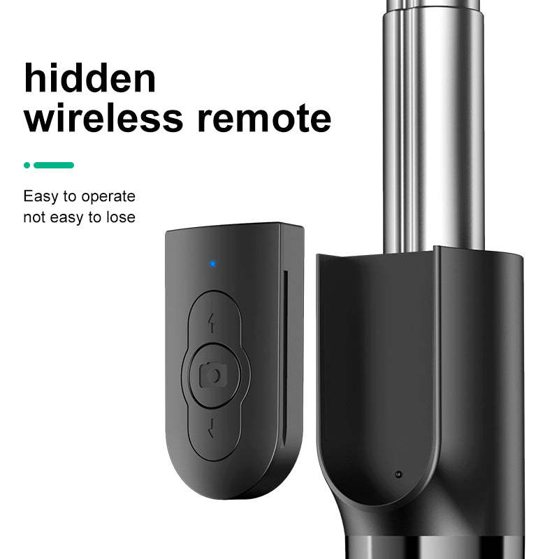 KP12 Retractable Live-stream Cell Phone Stand Portable Wireless Remote Bluetooth Selfie Stick Tripod without Light