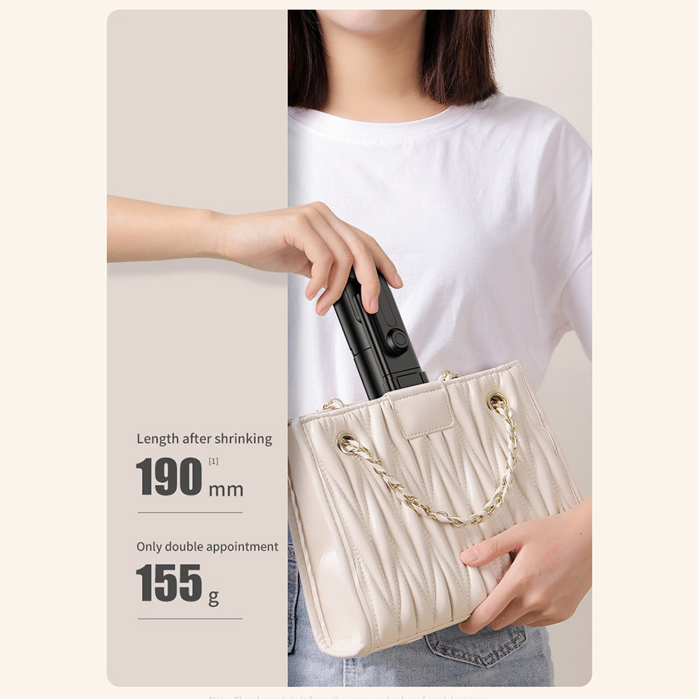 KH5 Live-stream Bluetooth Selfie Stick Retractable Integrated Portable Mobile Phone Tripod Stand without Light (1.3m) - Black