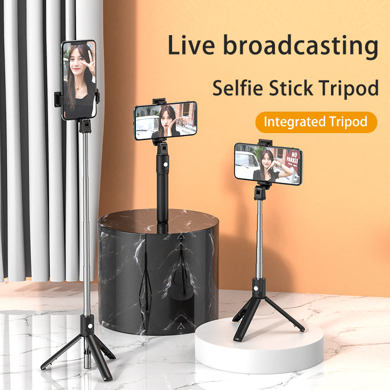 S02 Portable Bluetooth Remote Control Mobile Phone Holder Tripod Live Streaming Extendable Selfie Stick