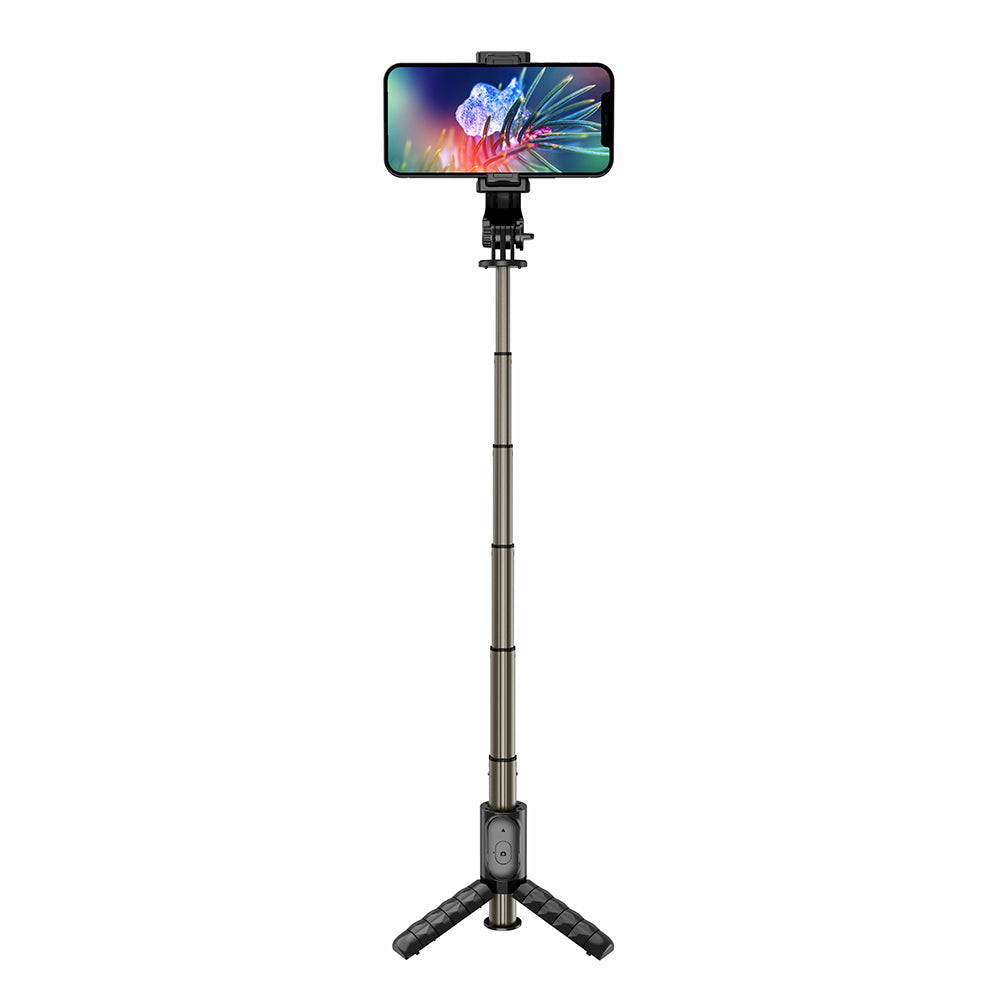 Q10 Mini Bluetooth Remote Control Mobile Phone Holder Tripod Extendable Aluminium Alloy Pole Live Streaming Selfie Stick