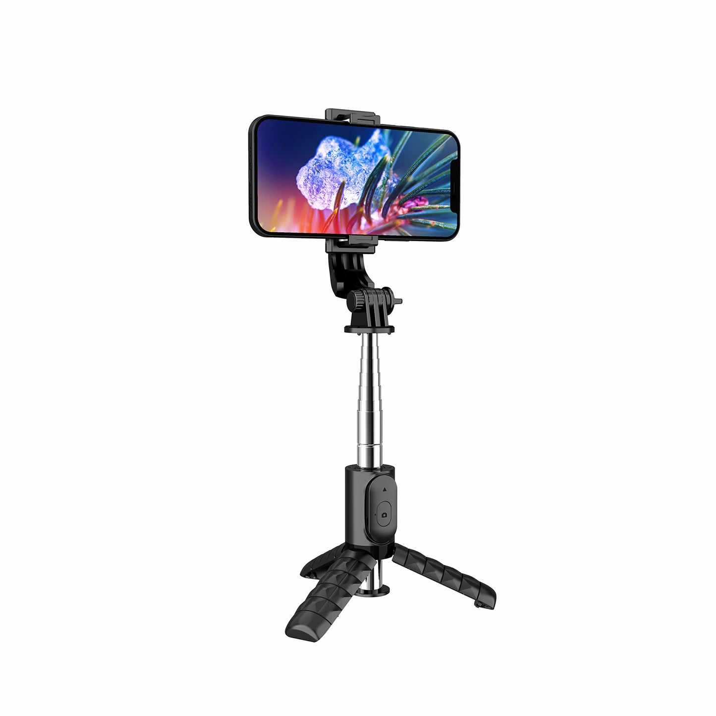 Q11 Mini Mobile Phone Holder Tripod Extendable Stainless Steel Pole Bluetooth Remote Control Selfie Stick