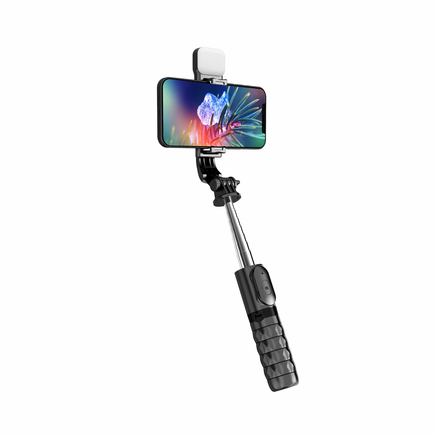 Q11s Portable Extendable Stainless Steel Pole Bluetooth Remote Control Phone Selfie Stick Holder Tripod with Fill Light