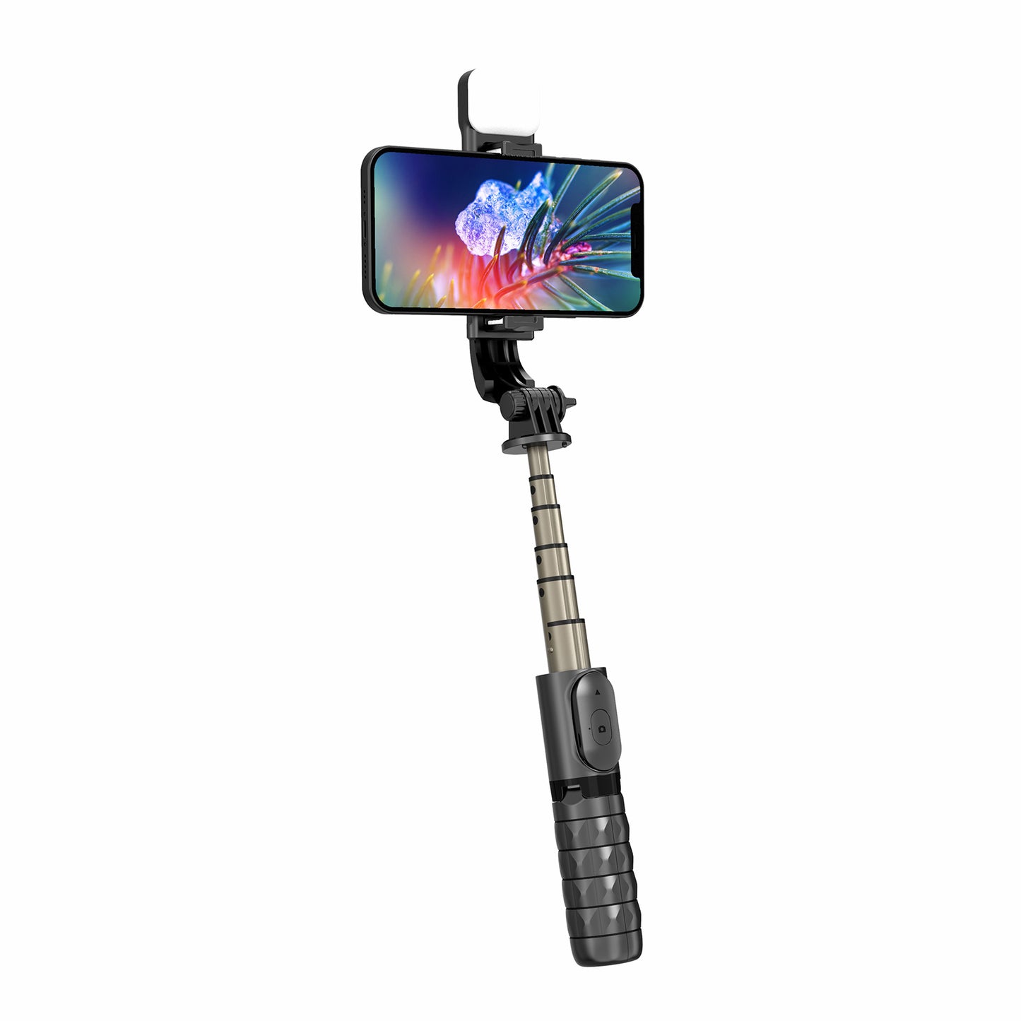 Q10s Portable Bluetooth Remote Control Phone Holder Tripod Extendable Aluminium Alloy Pole Live Streaming Selfie Stick with Fill Light