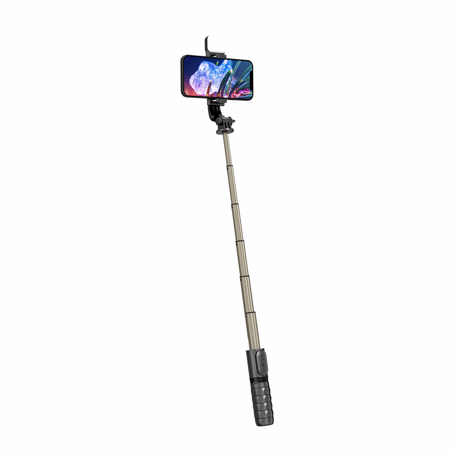Q10s Portable Bluetooth Remote Control Phone Holder Tripod Extendable Aluminium Alloy Pole Live Streaming Selfie Stick with Fill Light