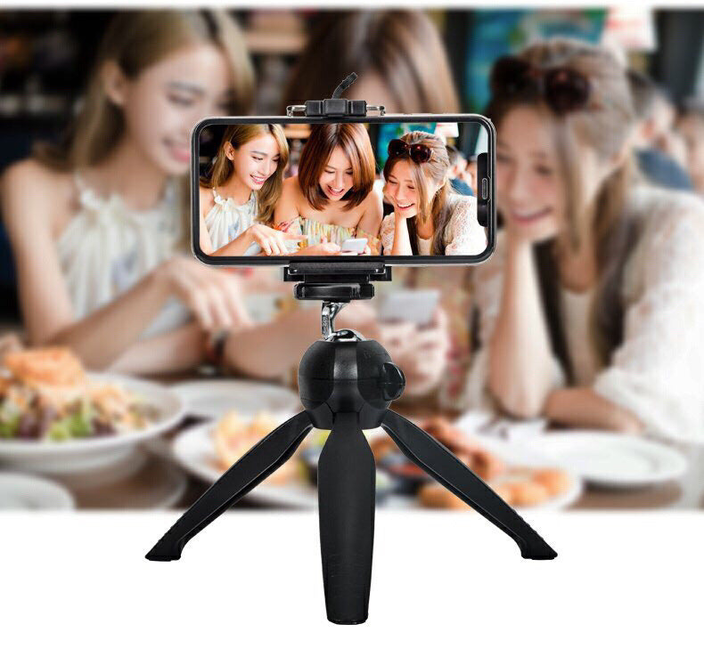 Uniqkart VCT-228 Mini Portable Tripod Mobile Phone Selfie Stand SLR Camera Tripod with Phone Holder for Photography