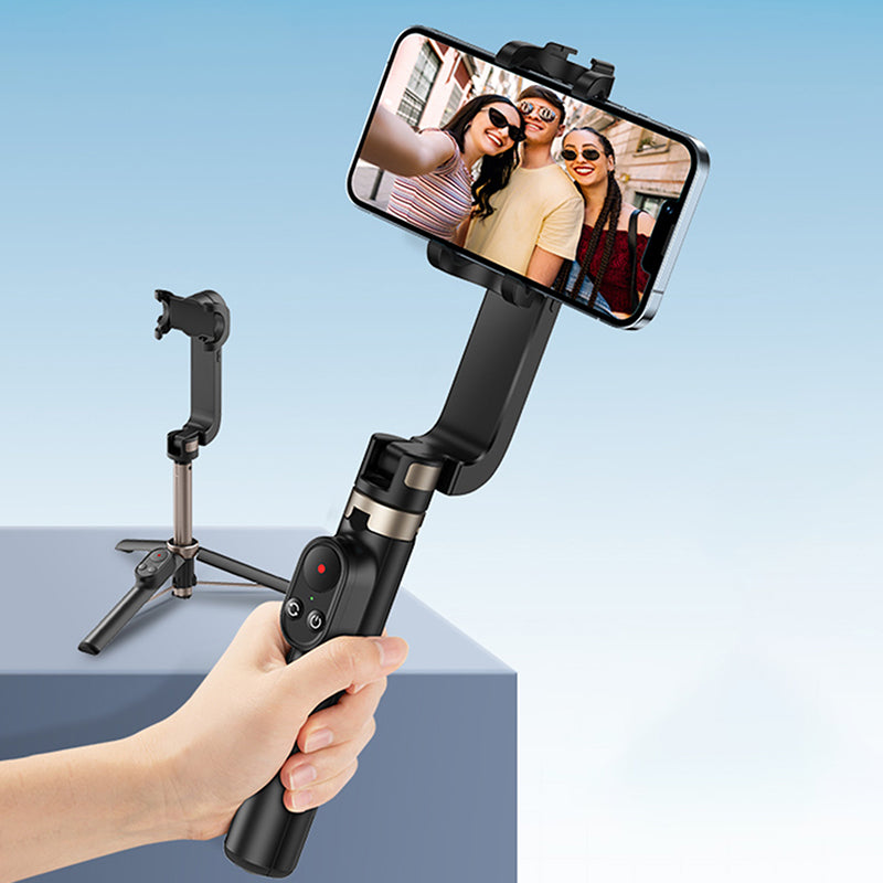 Uniqkart SELFIE STABLE3 KM16 Retractable Bluetooth Gimbal Tripod Portable Selfie Stick Tripod with Phone Clamp / Remote Control