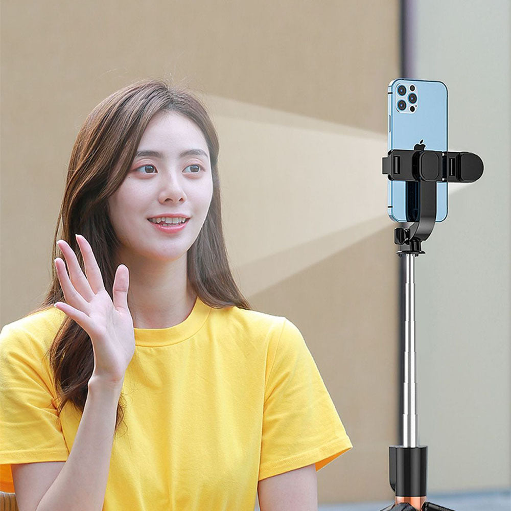 KH6 Mini Selfie Stick Tripod Extendable 1.7m Phone Desktop Holder Stand with Remote Control for Livestream Video Recording Photography