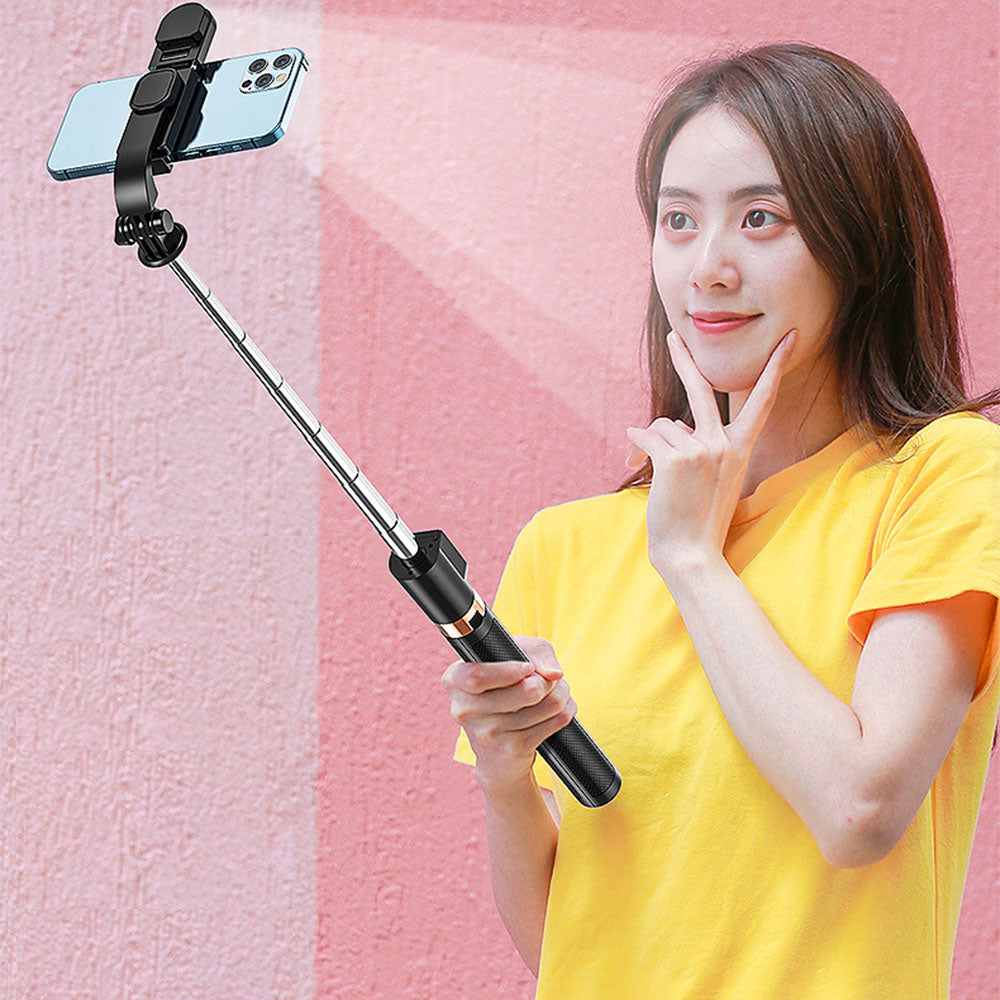 KH6 Mini Selfie Stick Tripod Extendable 1.7m Phone Desktop Holder Stand with Remote Control for Livestream Video Recording Photography