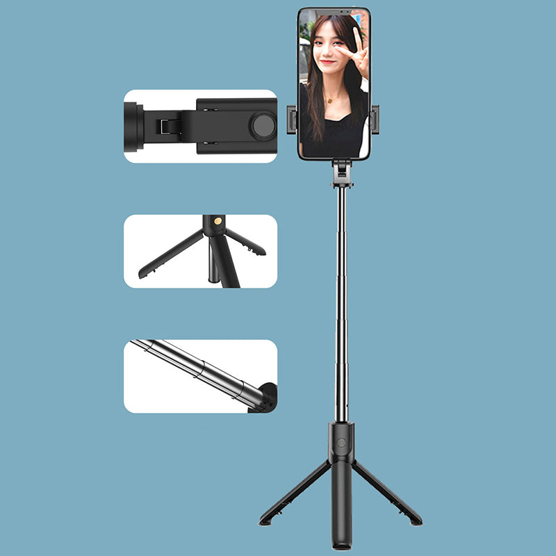 S05 2 in 1 Bluetooth Selfie Stick with Built-in Remote Control Portable Telescopic Tripod