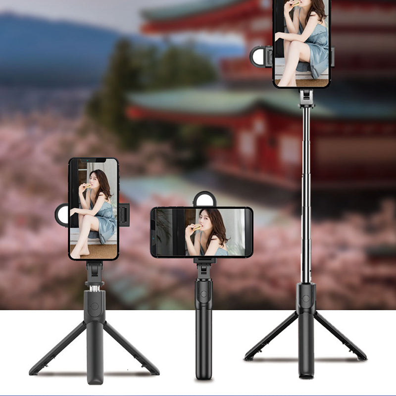 S05 2 in 1 Bluetooth Selfie Stick with Built-in Remote Control Portable Telescopic Tripod