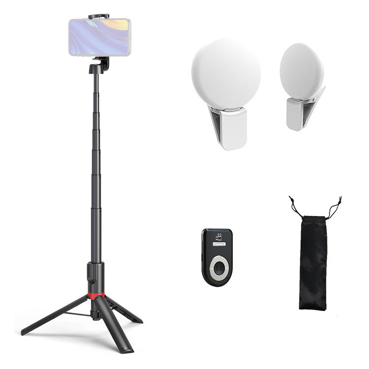XYK-403 Multifunctional Portable Tripod Stand Cell Phone Stand Fill Light with Wireless Remote Controller for Selfies/Video Recording/Vlogging/Live Streaming - Red