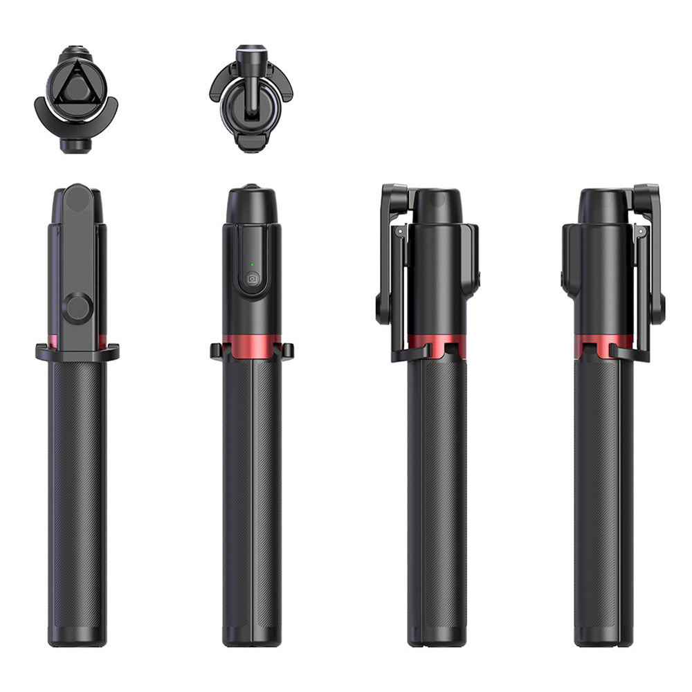 XYK-403 Multifunctional Portable Tripod Stand Cell Phone Stand Fill Light with Wireless Remote Controller for Selfies/Video Recording/Vlogging/Live Streaming - Red