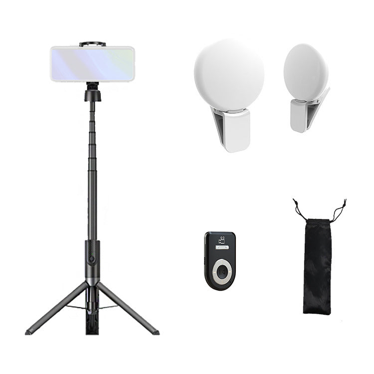 XYK-403 Multifunctional Portable Tripod Stand Cell Phone Stand Fill Light with Wireless Remote Controller for Selfies/Video Recording/Vlogging/Live Streaming - Black