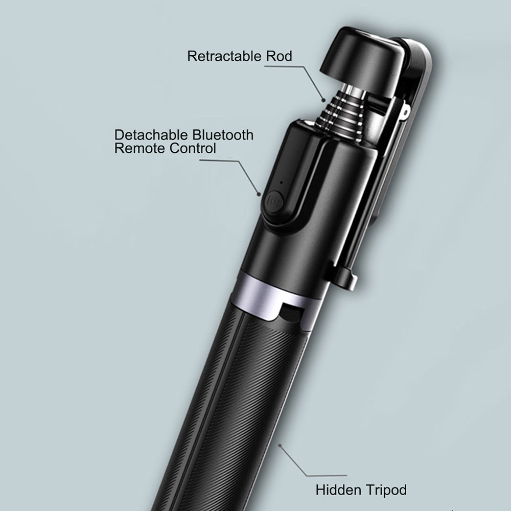 XYK-403B Portable Telescopic Tripod Handheld Selfie Stick Bluetooth Monopod with Built-in Remote Control - Black/Grey
