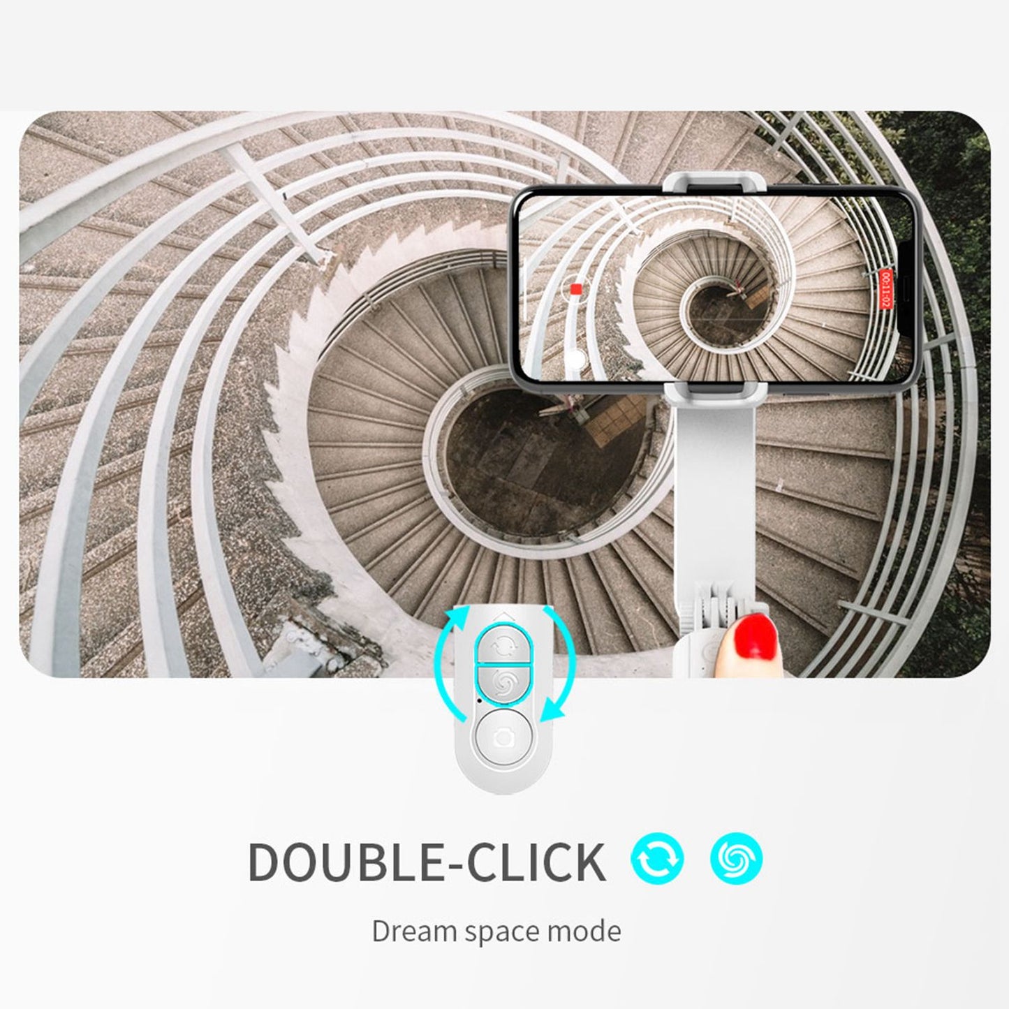 L09 Mini Mobile Phone Holder Stabilizer Extendable Tripod Bluetooth Remote Control Selfie Stick with Fill Light - Black