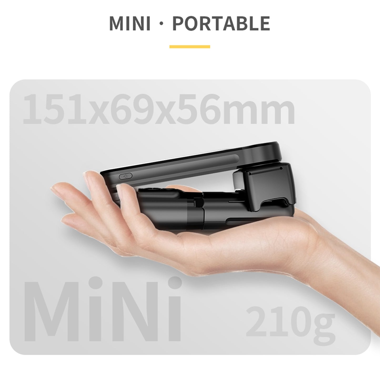 L09 Mini Mobile Phone Holder Stabilizer Extendable Tripod Bluetooth Remote Control Selfie Stick with Fill Light - Black